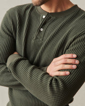 Men S Waffle Long Sleeve Henley Loden