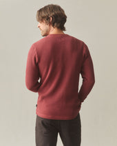 Men's Waffle Long Sleeve Henley - Spiced Apple