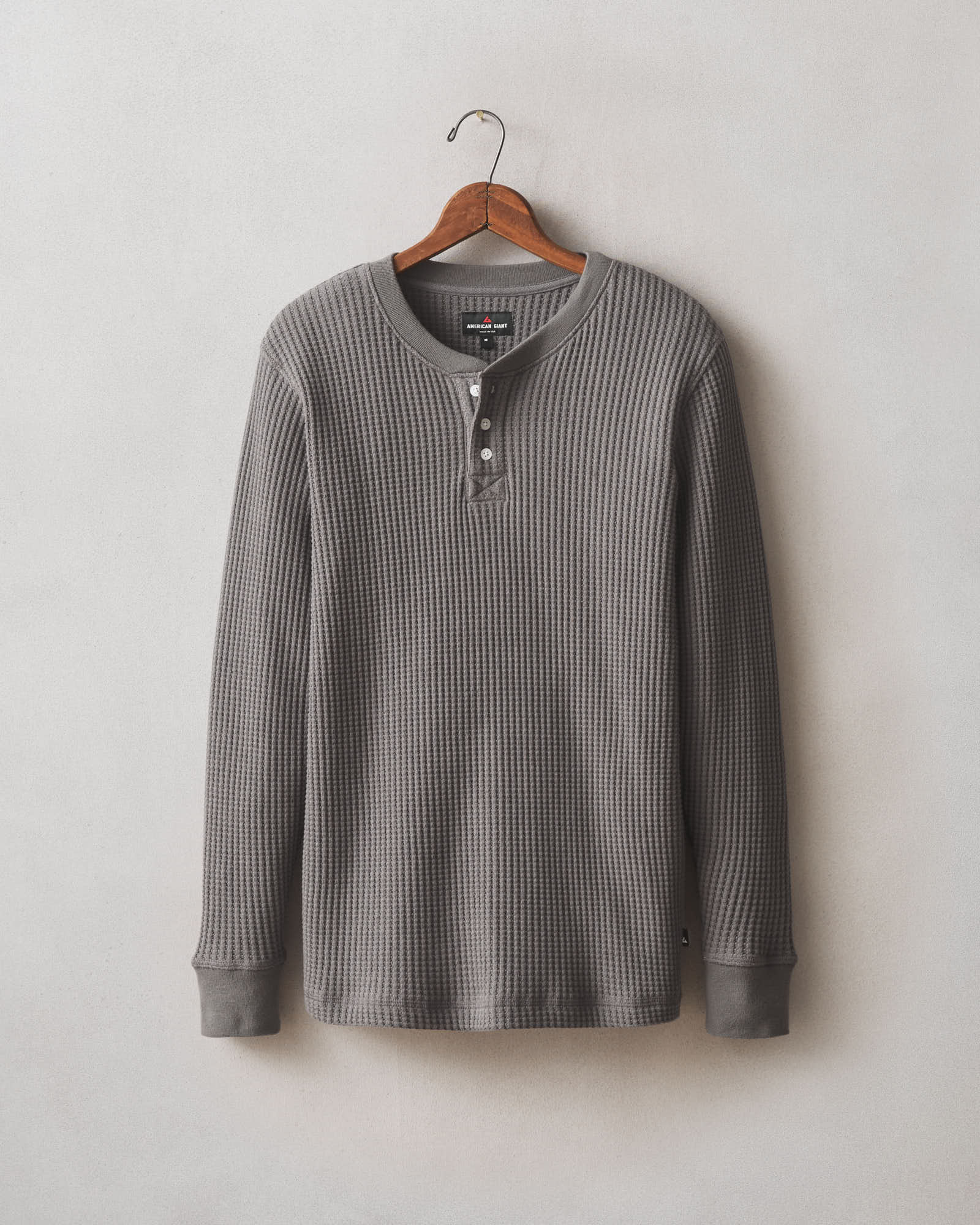 Men S Waffle Long Sleeve Henley Thunderstorm