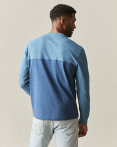 Men S Hemp Colorblock Long Sleeve Tee Bluefin Dark