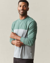 Men S Hemp Colorblock Long Sleeve Tee Dark Monument