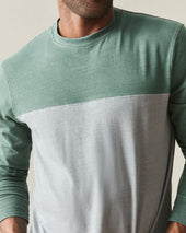 Men S Hemp Colorblock Long Sleeve Tee Dark Monument