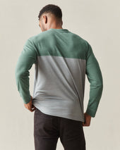 Men S Hemp Colorblock Long Sleeve Tee Dark Monument