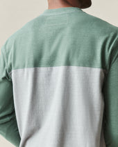 Men S Hemp Colorblock Long Sleeve Tee Dark Monument
