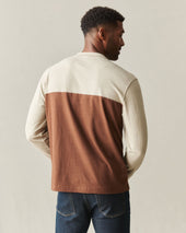 Men S Hemp Colorblock Long Sleeve Tee Feather Grey Tiramisu