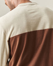 Men S Hemp Colorblock Long Sleeve Tee Feather Grey Tiramisu