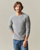 Men S Thermal Long Sleeve Crew Tee Sharkskin