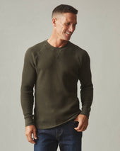 Men S Waffle Long Sleeve Crew Deep