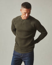 Men S Waffle Long Sleeve Crew Deep