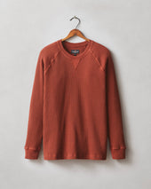 Men S Waffle Crew Long Sleeve Smoked Paprika