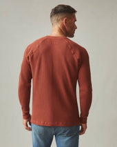 Men S Waffle Crew Long Sleeve Smoked Paprika