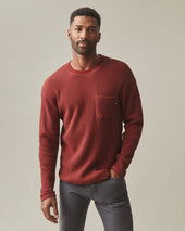 Men S Waffle Pocket Long Sleeve Russet Brown