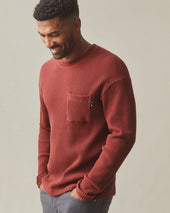 Men S Waffle Pocket Long Sleeve Russet Brown