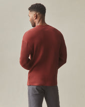 Men S Waffle Pocket Long Sleeve Russet Brown