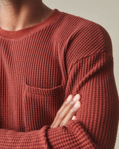Men S Waffle Pocket Long Sleeve Russet Brown