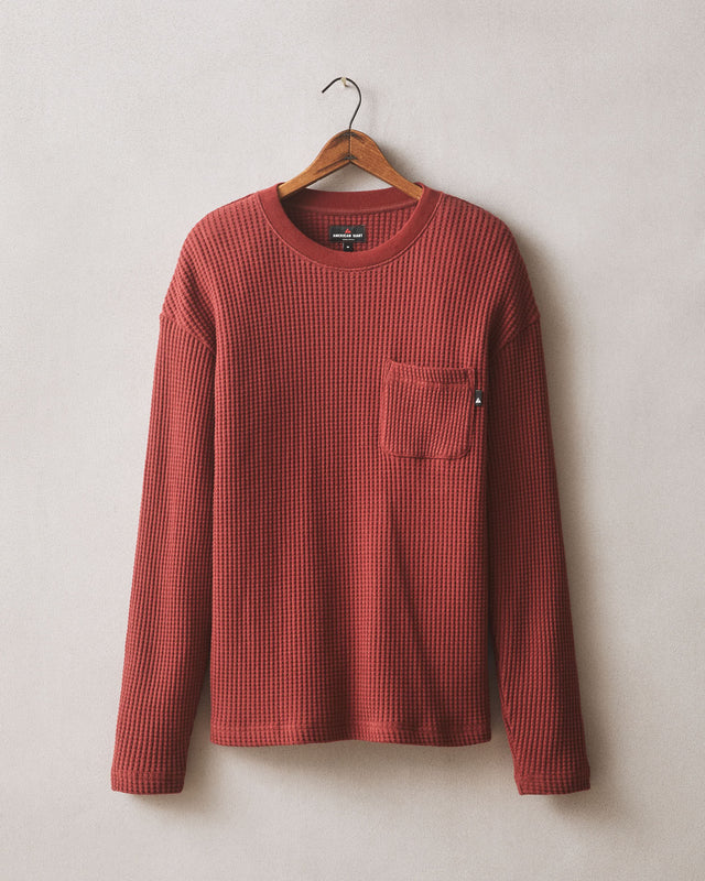 Men S Waffle Pocket Long Sleeve Russet Brown