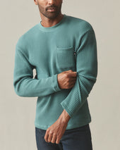 Men S Waffle Pocket Long Sleeve Pine
