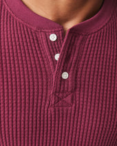 Men's Waffle Long Sleeve Henley - Zinfandel