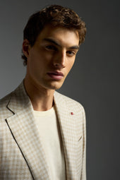 Natural Color Linen Wool and Silk Marechiaro Blazer