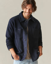 Men S French Terry Twill Shacket Dress