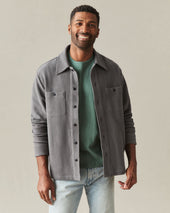 Men's French Terry Twill Shacket - Thunderstorm
