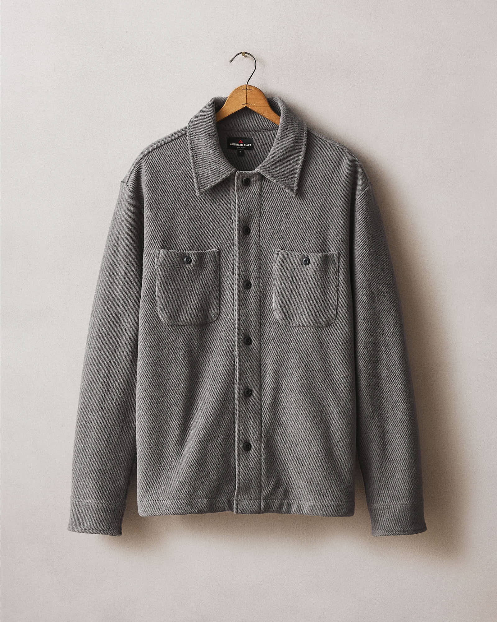 Men S French Terry Twill Shacket Thunderstorm