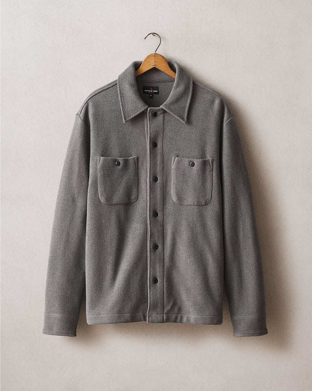 Men's French Terry Twill Shacket - Thunderstorm