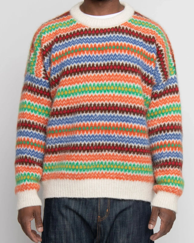 Alpaguan Fair Isle Sweater - White — MONITALY
