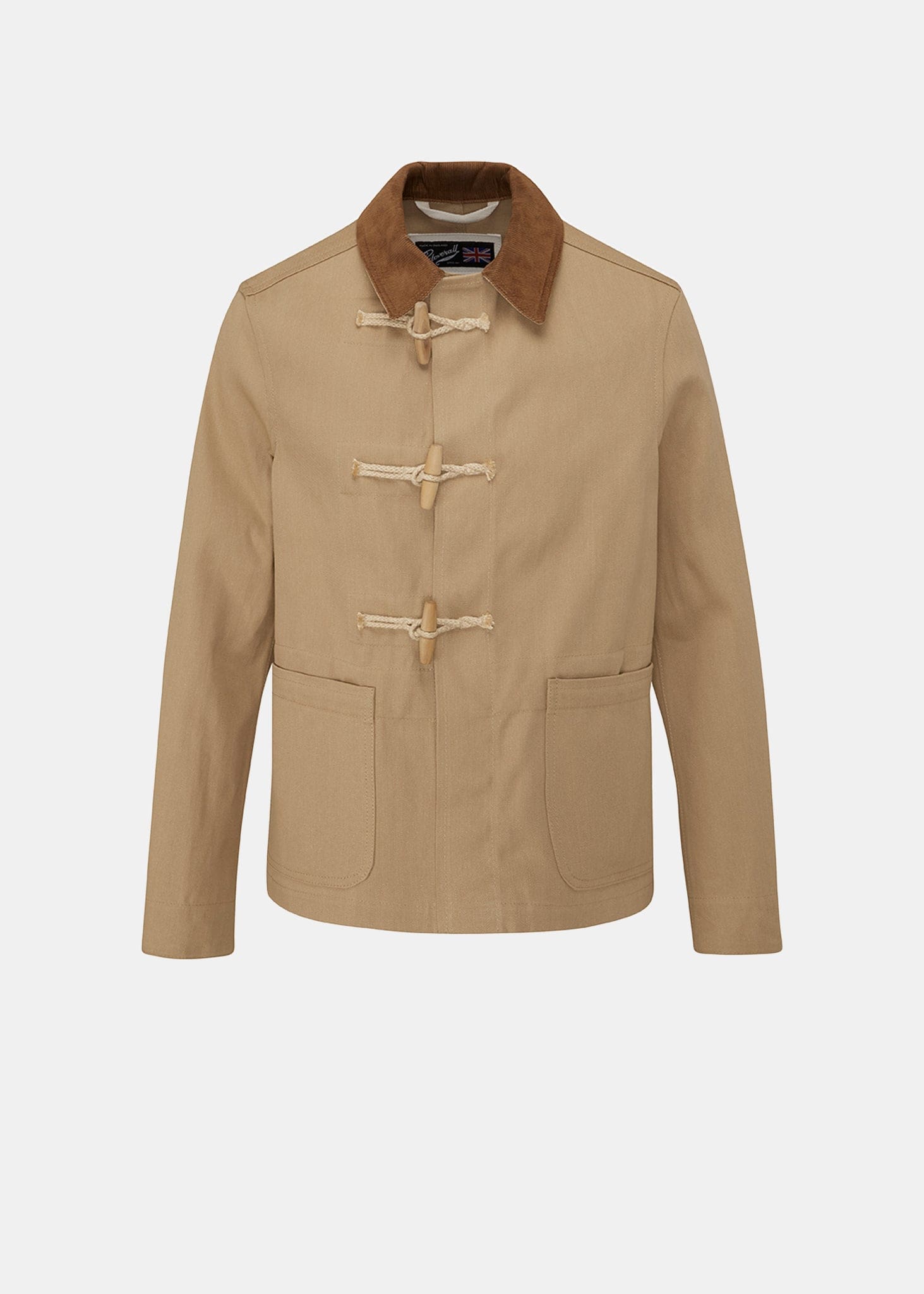Men's Short Denim Duffle Jacket Camel