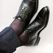 Gris anthracite & Aubergine - Fil d'Écosse