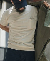 Waffle Knit Pocket T-Shirt - Apricot
