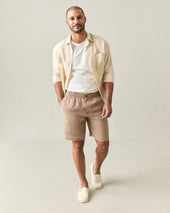 Men S Linen Shorts Cocoa Creme