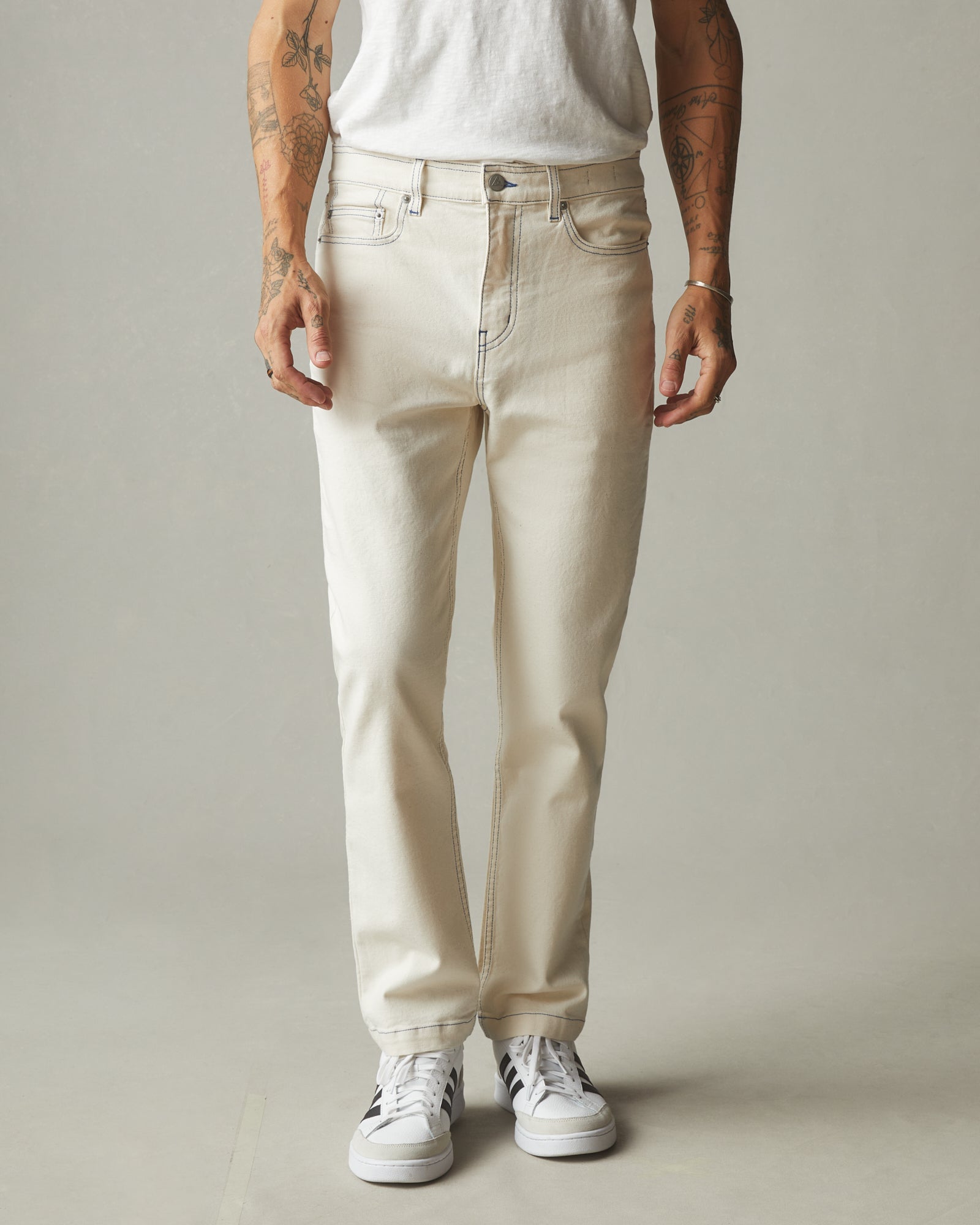 Men S Roughneck Pant Straight Contrast Stitch Pfd Natural