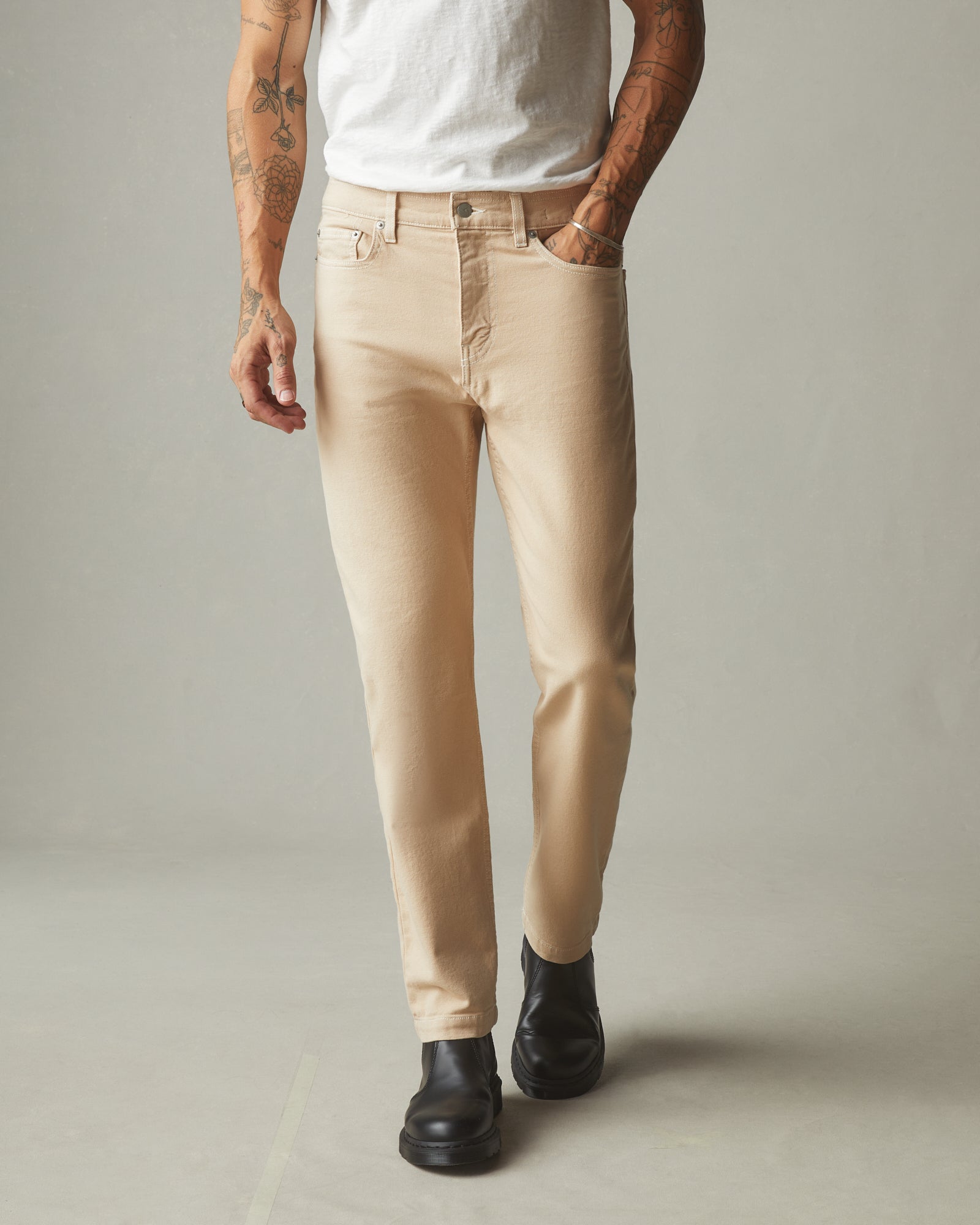 Men S Roughneck Pant Straight Contrast Stitch Toasted Sesame