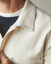 Unisex Roughneck Chore Jacket - Contrast Stitch - PFD Natural