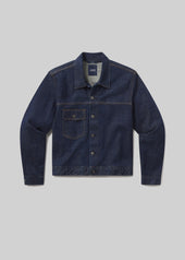 Box Denim Jacket in Crosshatch