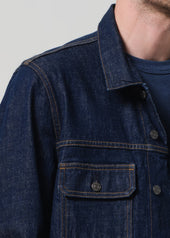 Box Denim Jacket in Crosshatch