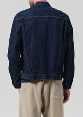 Box Denim Jacket in Crosshatch