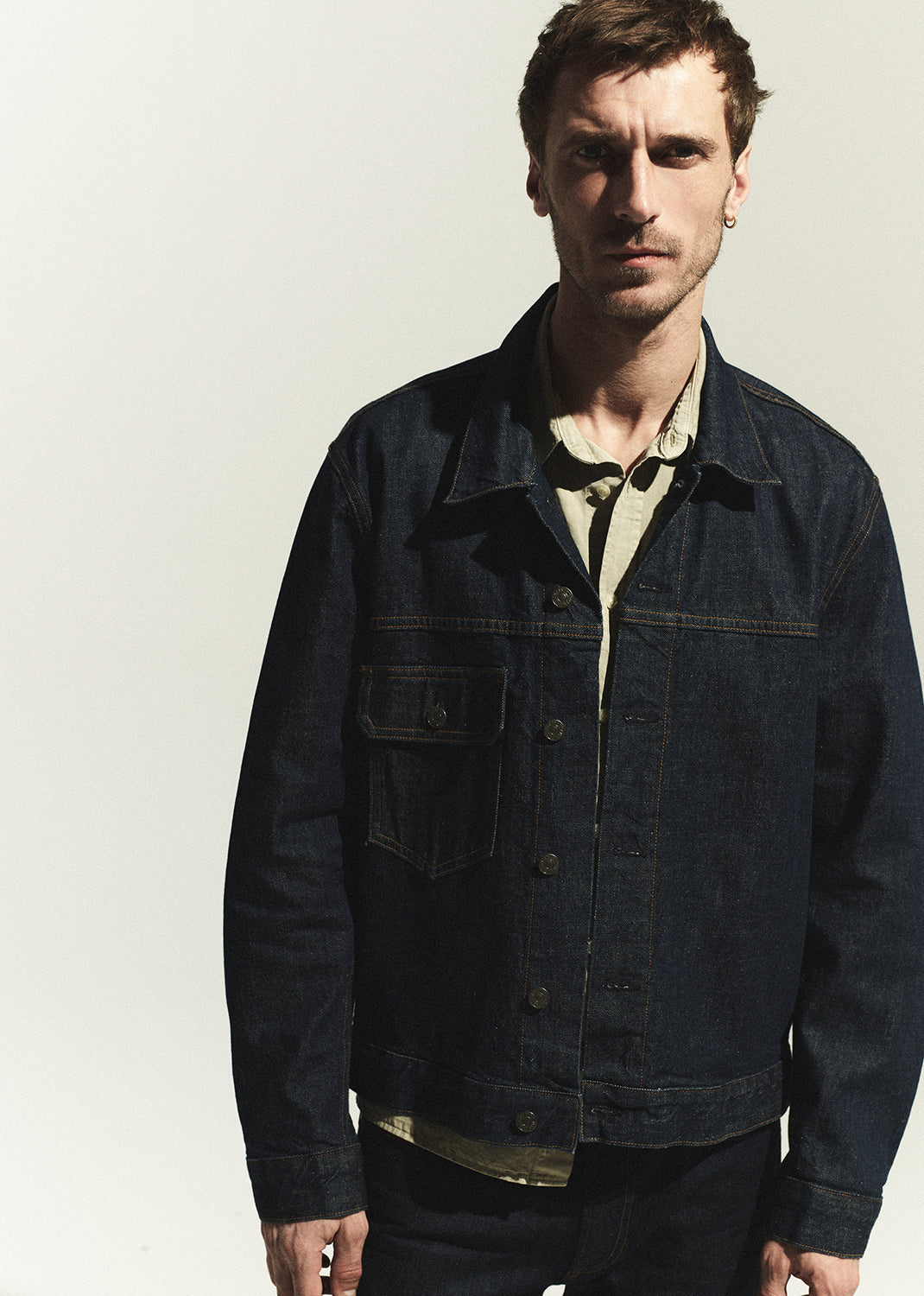 Box Denim Jacket in Crosshatch