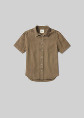 Cairo Short Sleeve Linen Shirt in Reservoir