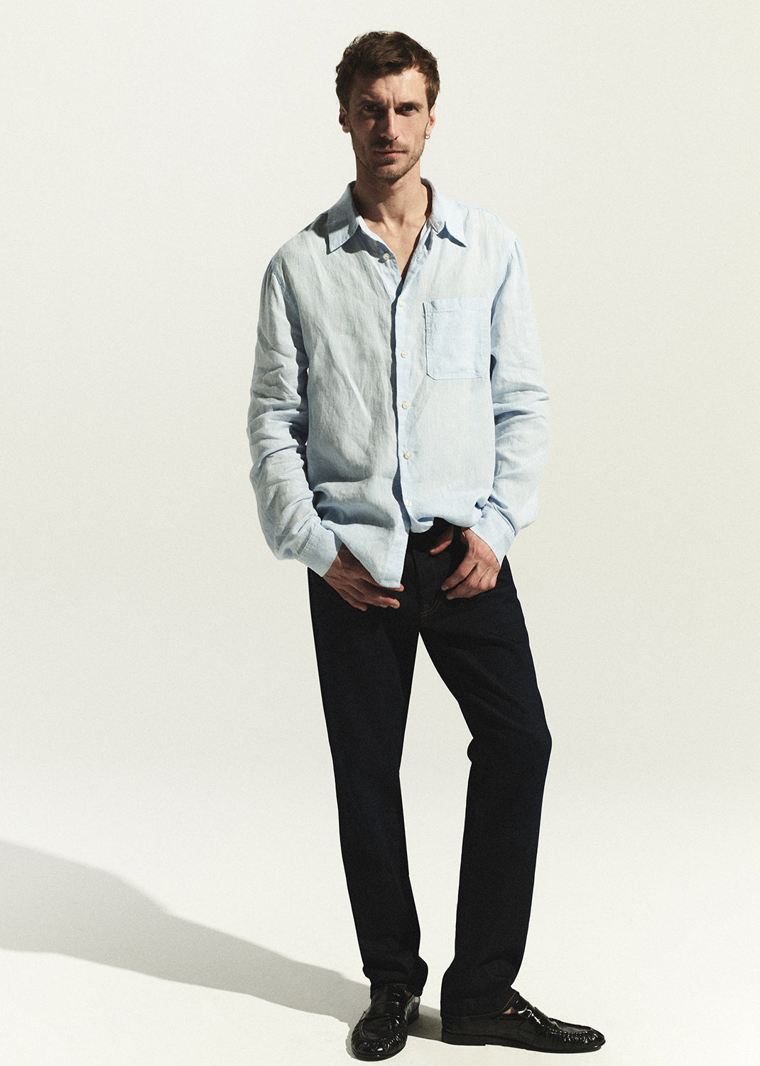 Single Pocket Linen Workshirt in Glint