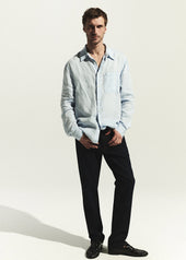 Single Pocket Linen Workshirt in Glint