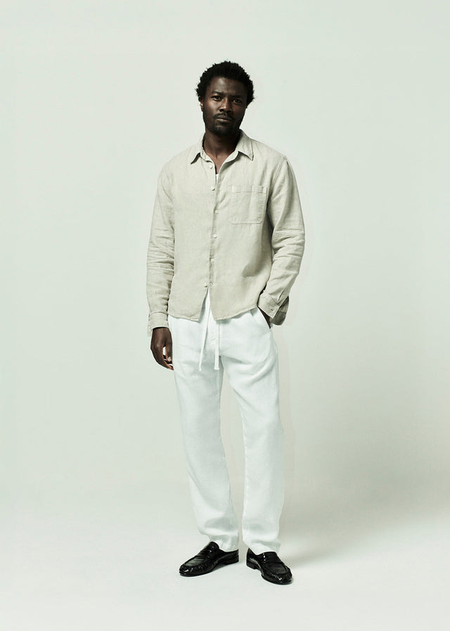 Single Pocket Linen Workshirt in Wheat