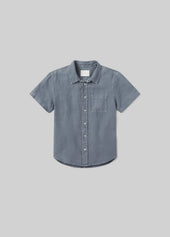 Short Sleeve Pocket Cairo Shirt in Stone Blue