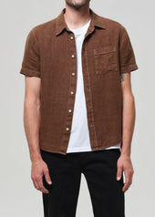 Short Sleeve Pocket Cairo Shirt in Kelp