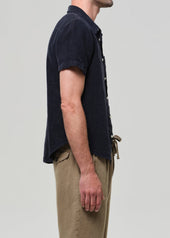 Short Sleeve Pocket Cairo Shirt in Navy