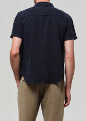 Short Sleeve Pocket Cairo Shirt in Navy