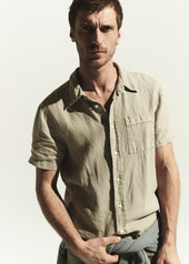 Short Sleeve Pocket Cairo Shirt in Wheat