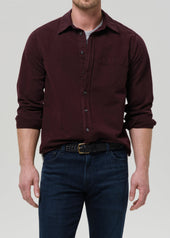 Long Sleeve Cairo Shirt in Burgundy
