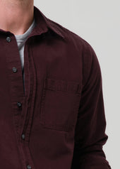 Long Sleeve Cairo Shirt in Burgundy